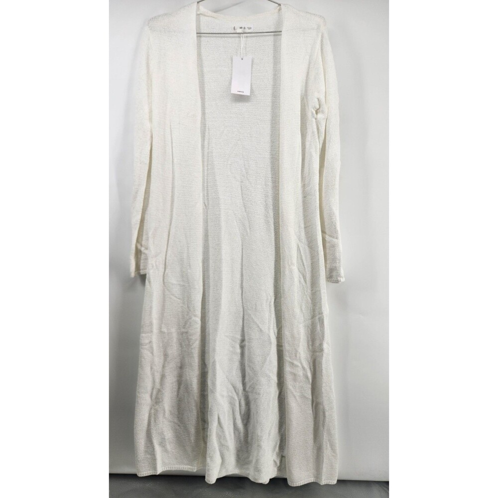Mango Womens Small Beige‎ Knit Long Cardigan NWT V Neck Long Sleeve